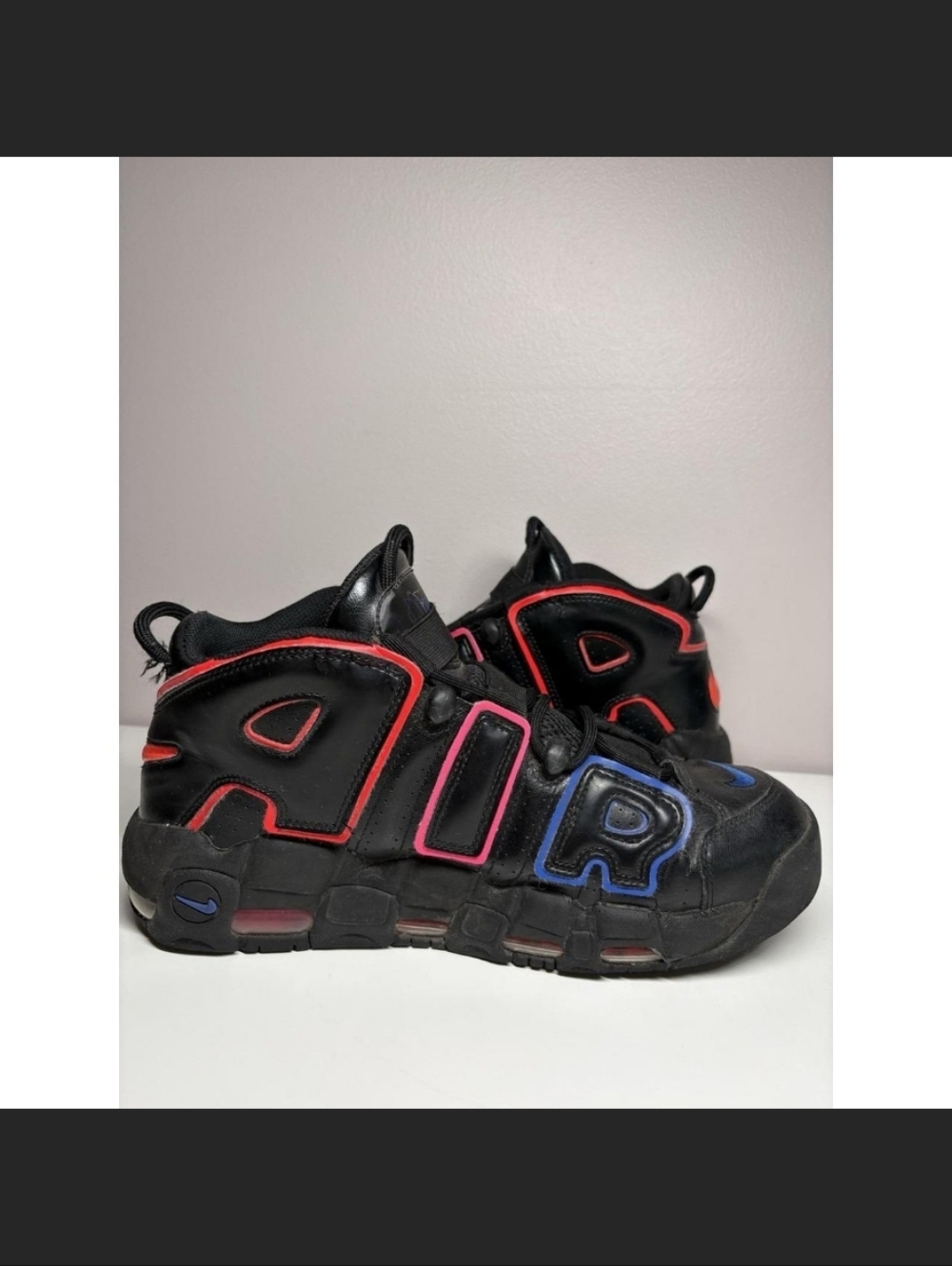 Nike Black Kids' AIR Sneakers with Red, Pink & Blue Trim